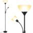 BoostArea Floor Lamp, Standing Lamp, 9W LED Torchiere Floor Lamp with 4W Adjustable Reading Lamp, 3000K Energy-Saving LED Bulbs, 3 Way Switch, 50,000hrs Lifespan, Floor Lamps for Living Room, Office