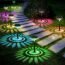 Bright Solar Pathway Lights 6 Pack,Color Changing+Warm White LED Solar Lights Outdoor,IP67 Waterproof Solar Path Lights,Solar Powered Garden Lights for Walkway Yard Backyard Lawn Landscape Decorative