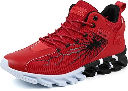 BRONAX Mid Top Tennis Shoes para hombre Outdoor Athletics Sneakers
