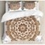 Ambesonne Mandala Duvet Cover Set, Medallion Design Floral Patterns and Leaves Boho Hippie Style Prints, Decorative 3 Piece Bedding Set with 2 Pillow Shams, King Size, Turquoise Purple