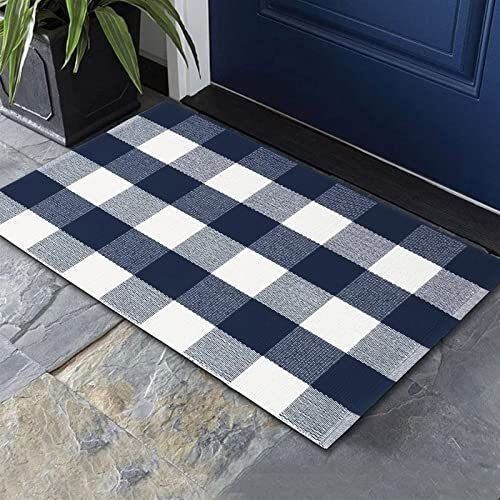 KIMODE – Alfombra a cuadros para exteriores de 24 x 35 pulgadas