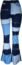 Aodrusa Women Patch Flare Jeans Bell Bottom Butt Lift Denim Pants Dark Blue US 2-4