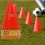 18 PC Soccer Cones for Drills with Mesh Bag & Strap-Flexible, Heavy-Duty Sports Cones for Soccer Practice, Basketball, Fitness Training- ORANGE Agility Cones Sports for Indoor & Outdoor Games