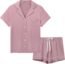 Honypove 100% Cotton Pajama Set for Women Long Sleeve Womens Sleepwear Button Down NightWear Soft Pj Lounge Sets (Forest green, L)