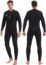 Lemorecn Wetsuits Mens Neoprene 3/2mm Full Suit(3032blackgrey-XL)