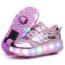 Nsasy Roller Shoes USB Charge Girls Boys Sneakers with Wheels LED Roller Skates Shoes for Kids