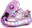 Nsasy Roller Shoes USB Charge Girls Boys Sneakers with Wheels LED Roller Skates Shoes for Kids