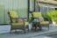 N&V Wicker Patio Furniture Bistro Sets Outdoor Conversation Chair with Glass Table and Cushions for Porch Backyard Garden (Gray)