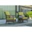 N&V Wicker Patio Furniture Bistro Sets Outdoor Conversation Chair with Glass Table and Cushions for Porch Backyard Garden (Gray)