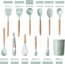 Alitade 21pcs Kitchen Utensil Set Black Silicone Cooking Utensils Spatula Nonstick Cookware Kit with Measuring Wooden Spoons Gadgets Tools