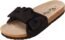 PepStep Slide Sandals for Women or Ladies Dressy Summer Casual, Cute Bow Tie Knot On Top Strap, Comfy Slip On Cork Foot Bed, Flat Low Wedge Platform Slides for Beach or Pool(6.5,Black)