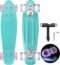 PHNHOLUN Skateboard Cruiser Complete Skateboards: 22 inch Mini Plastic Skate Board with LED Light up Wheels for Kids Boys Girls Teens Youths Adults Beginners (9)