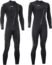 Lemorecn Wetsuits Mens Neoprene 3/2mm Full Suit(3032blackgrey-XL)