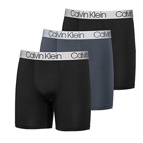 Calvin Klein Paquete de 3 calzoncillos tipo bóxer de microfibra para hombre