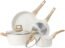 CAROTE Pots and Pans Set Nonstick, White Granite Induction Kitchen Cookware Sets, 10 Pcs Non Stick Cooking Set w/ Frying Pans & Saucepans(PFOS , PFOA Free)