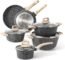 CAROTE Pots and Pans Set Nonstick, White Granite Induction Kitchen Cookware Sets, 10 Pcs Non Stick Cooking Set w/ Frying Pans & Saucepans(PFOS , PFOA Free)