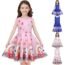 LaBeca Girls Party Casual Printed Twirly Sleeveless Dress Dreamy Unicorn L
