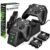 Estación de carga controladora con paquetes de baterías recargables de 2 x 1000 mAh para Xbox Series X