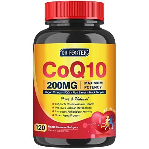 Cápsulas blandas CoQ10 de 200 mg con vitamina E y Omega 3-6 -9 y PQQ
