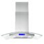 COSMO 668ICS900 36 in. Island Range Hood with 380 CFM, 3 Speeds, Ducted, Permanent Filters, Soft Touch Controls, LED Lights, Curved Glass Hood in Stainless Steel
