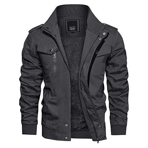 CRYSULLY – Chaqueta de invierno de forro polar para hombre