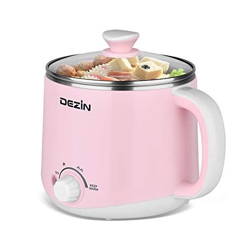 Dezin – Olla caliente eléctrica, olla rápida para fideos, mini olla de acero inoxidable