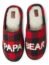 Dearfoams Men's Papa Bear Slipper, Buffalo Plaid, Large
