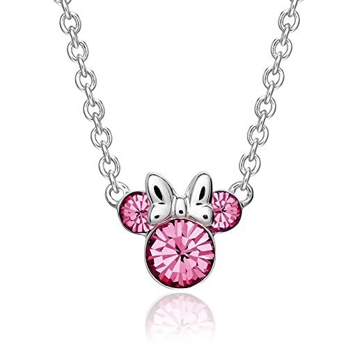 Disney Minnie Mouse Collar con dije de cristal enchapado en plata