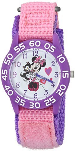 Disney Minnie Mouse – Reloj analógico de cuarzo para niños, Rosado