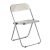DIYHD Silla plegable blanca para sala de estar, marco cromado