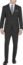 DKNY Men's Modern Fit High Performance Suit Separates, Black Solid, 33W x30L