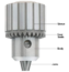 Drill Chuck, 3pcs Drill Chuck Adapter(0.3-3.6mm, 0.6-8mm, 1.5-10mm) with 1/4” Quick Change Hex Shank, Chuck Key and 1/2” Dr. x 1/4” Quick Change Hex adapter, for Impact Drill Tool Attachment