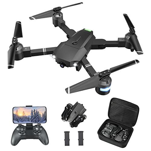 Drones con cámara para adultos con estuche de transporte, ATTOP 1080P FPV Drone