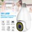Light Bulb 1080P Security—Wireless Camera WiFi Smart for Home Surveillance Screw into The E27 Light Bulb Socket Spotlight Alarm Color Night Vision Two-Way Talk Motion Alarm PTZ 360 Degree(2packs