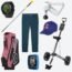 KONDAY Kids Golf Clubs Set Children Golf Set Yard Sports Tools Three Clubs with Carry Bag and Soft Balls (Blue)
