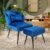 ECOMEX Silla Accent con otomana, silla de terciopelo Accent sin brazos
