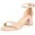 ElElax – Sandalias de tacón grueso para mujer – colores piel, negro y plateado