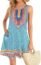 Boho Dresses for Women Summer Spring Sun Beach Tshirt Tie Dye Short Sleeves with Pocket(Blue Boho,L)