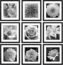 eletecpro 12x12 Picture Frames Black Set of 9, Wooden Square Frame Displays 8x8 with Mat and 12x12 without Mat, Poster Frame for Wall Hanging