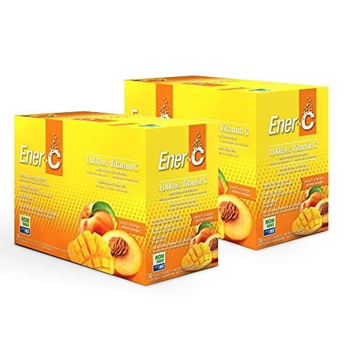 Ener-C Mezcla de bebida multivitamínica de mango durazno, 1000 mg de vitamina C