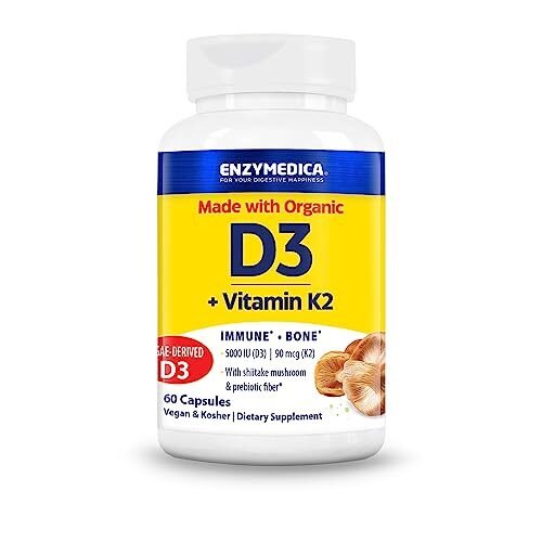 Enzymedica Vitamina orgánica D3+K2, 60 unidades