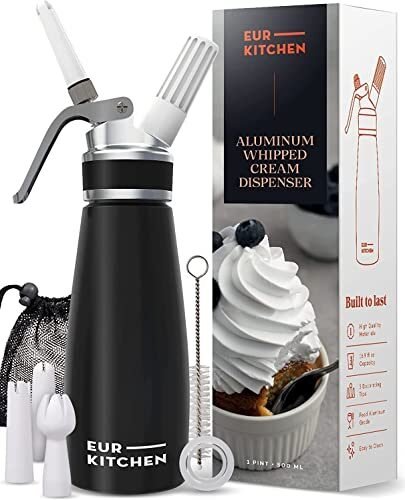 EurKitchen – Dispensador profesional de crema batida de aluminio