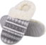 Evshine Warm Knit House Slippers for Women Comfy Fleece Lined Winter Slippers with Memory Foam and Indoor Outdoor Soles