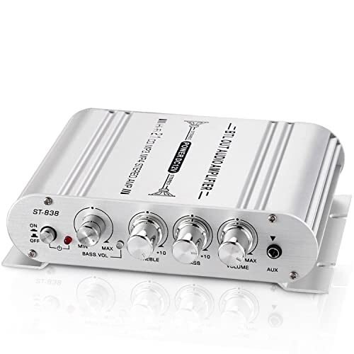 Facmogu ST-838 – Amplificador de subwoofer de 2.1 canales, amplificador de graves estéreo de audio