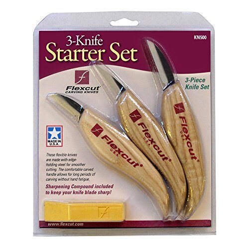 Flexcut – Cuchillos para escultura – Kit básico, con asas ergonómicas