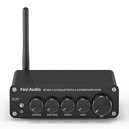 Fosi Audio BT30D Bluetooth 5.0 – Amplificador receptor de audio estéreo de 2.1 canales