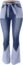 Aodrusa Women Patch Flare Jeans Bell Bottom Butt Lift Denim Pants Dark Blue US 2-4
