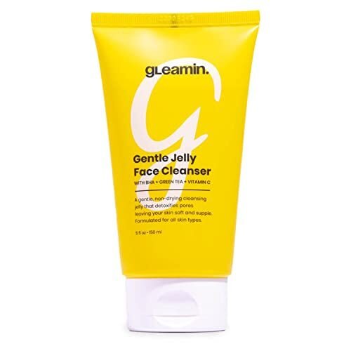 Gleamin Limpiador facial de gelatina suave, sin pelar, maquillaje diario y limpieza de aceite