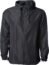 Global Blank Lightweight Winter Water-Resistant Windbreaker, Zip-Up Hoodie Jacket for Men and Women, Black, Large