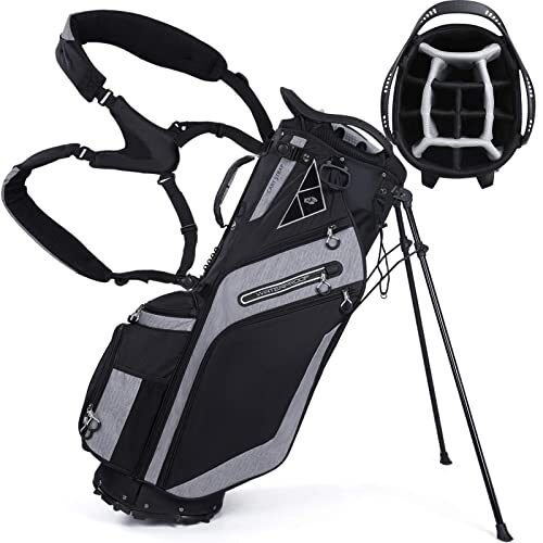 Bolsa de golf con 14 divisores superiores ergonómicos con soporte de 8 bolsillos